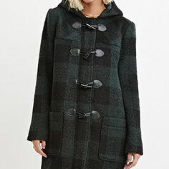 Forever 21 Jackets & Blazers - Like New! Forever 21 Women Toggle-Front Plaid Coat